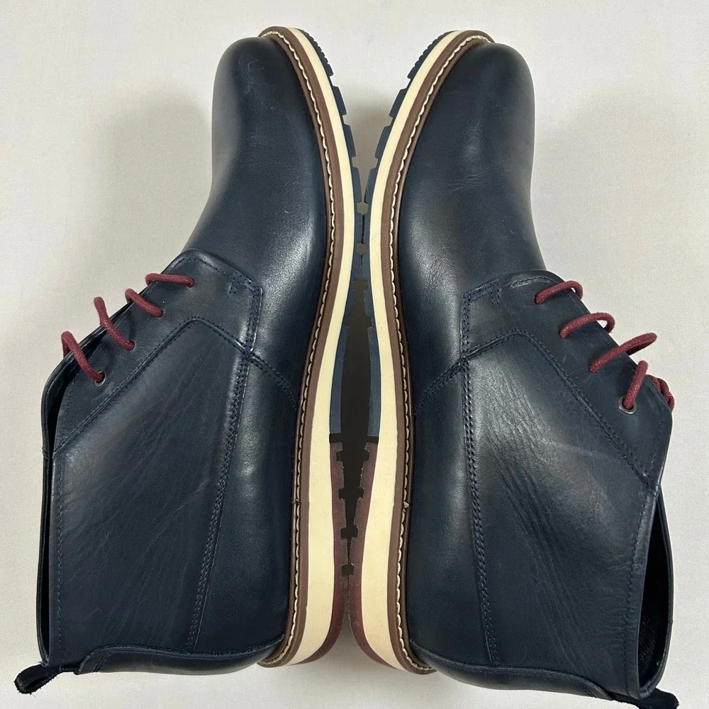 Pikolinos Chukka Boots Berna Mens 45 /11-11.5 Navy Blue Leather Lace Up M8J-8127